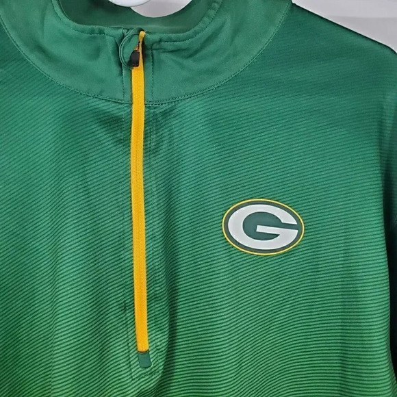 Men's MAJESTIC Green Bay Packers NFL Cool Base Quarter Zip Pullover Shirt SZ XL‎ - Picture 3 of 8